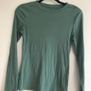 Universal Thread Green Striped Long Sleeve Tee